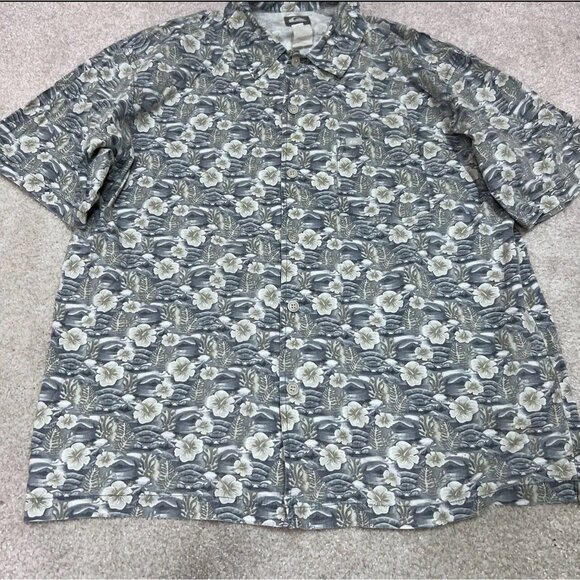 Quiksilver Button Down Shirt Men’s Multicolored Floral Short Sleeve Size XL - Picture 8 of 10